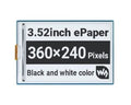 Waveshare 3.52inch e-Paper HAT 360×240 SPI Interface
