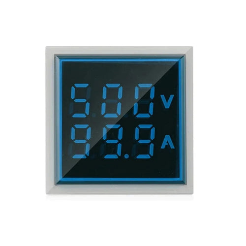22mm 0-100A Ac 20-500V Digital Voltmeter Ammeter- Blue