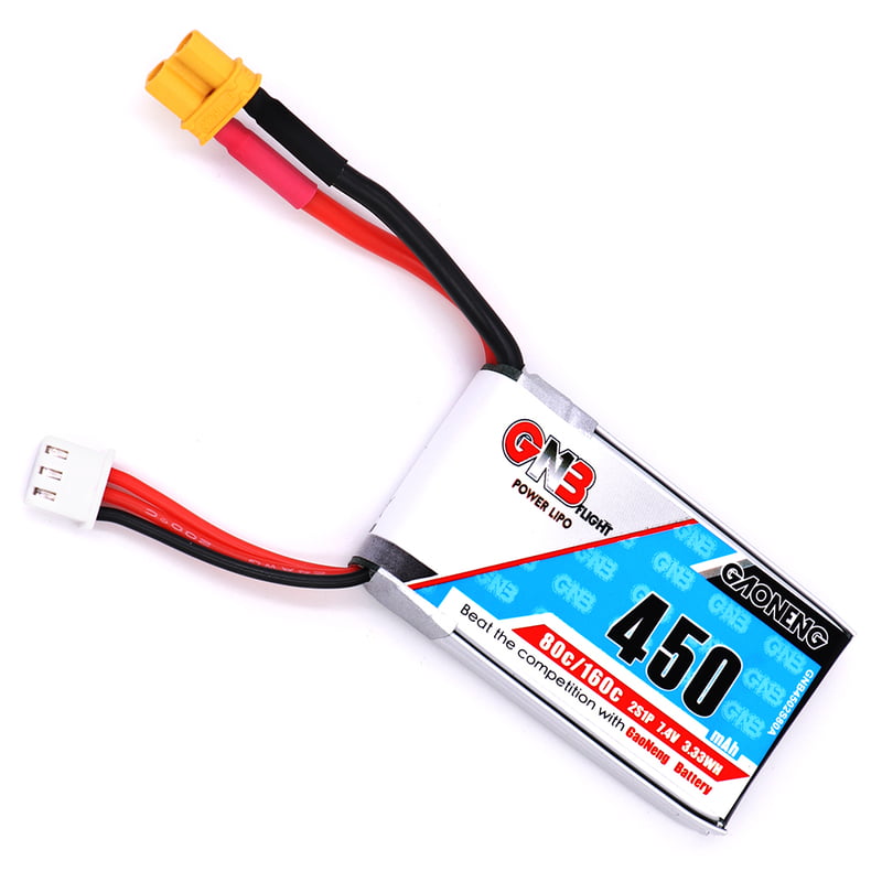 GNB 450mAh 2S1P 7.4V 80C Square Type Lipo Battery