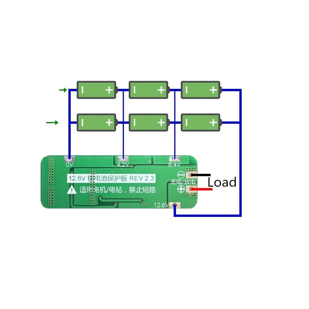 3 Series 20A 18650 Lithium Battery Protection Board 11.1V 12V 12.6V - The Tech Depot