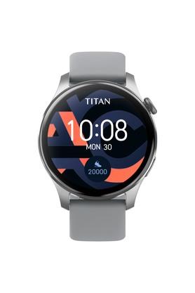 TITAN WEARABLES Mens 54.30 x 14 x 46.90 mm Black Dial Silicone Smart Watch - 90156AP03
