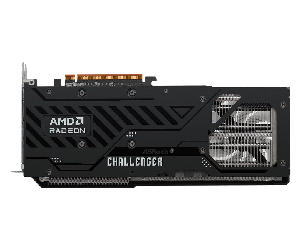 ASRock AMD Radeon RX 9070 Challenger 16GB GDDR6 Graphics Card - back and backplate