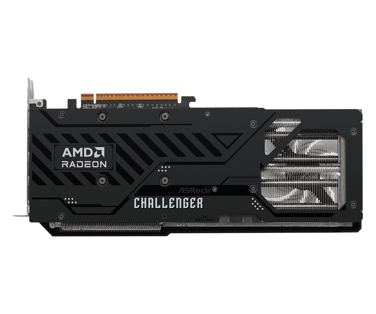 ASRock AMD Radeon RX 9070 Challenger 16GB GDDR6 Graphics Card - back and backplate