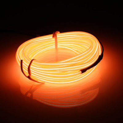EL Wire 5M LED Light Waterproof Strip- Charged Orange
