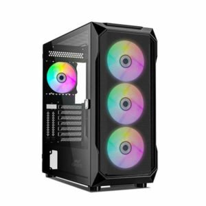 Ant Esports ICE-410TG ARGB (E-ATX) Mid Tower Cabinet Black - The Tech Depot