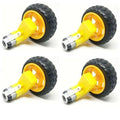 Single Shaft L-Shaped 60 RPM BO Motor with 65X25mm Wheel - 4 Sets