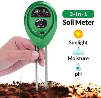 Three-Way Soil Meter For Moisture, Light Intensity and pH Testing Meter - The Tech Depot