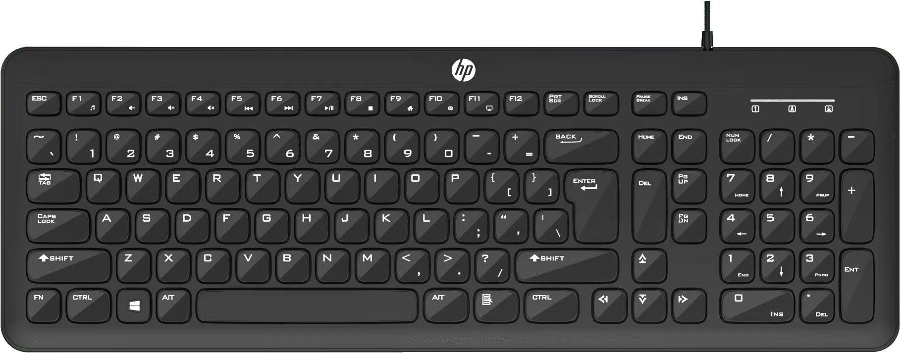 HP K160 wired USB keyboard in black