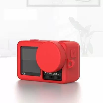 Action Pro Silicone Rubber Case Lens Cap Compatible with DJI OSMO Action Camera Lens Cap Lens Cap  (Red)