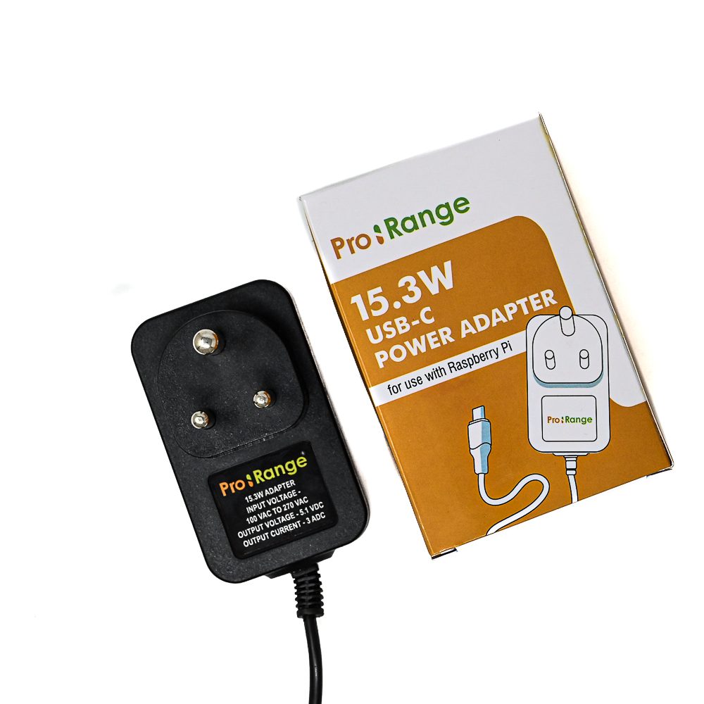 Pro-Range 5.1V 3A Power  Adapter with C-Type  Connector for Raspberry Pi 4