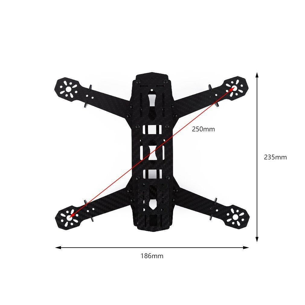 Q250 Quadcopter Super Strong Carbon Fiber 4mm Arm FPV Racing Frame(250mm) Kit - The Tech Depot