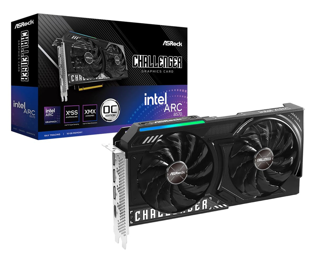 ASRock Intel Arc B570 Challenger 10GB OC GDDR6 Graphics Card - retail box