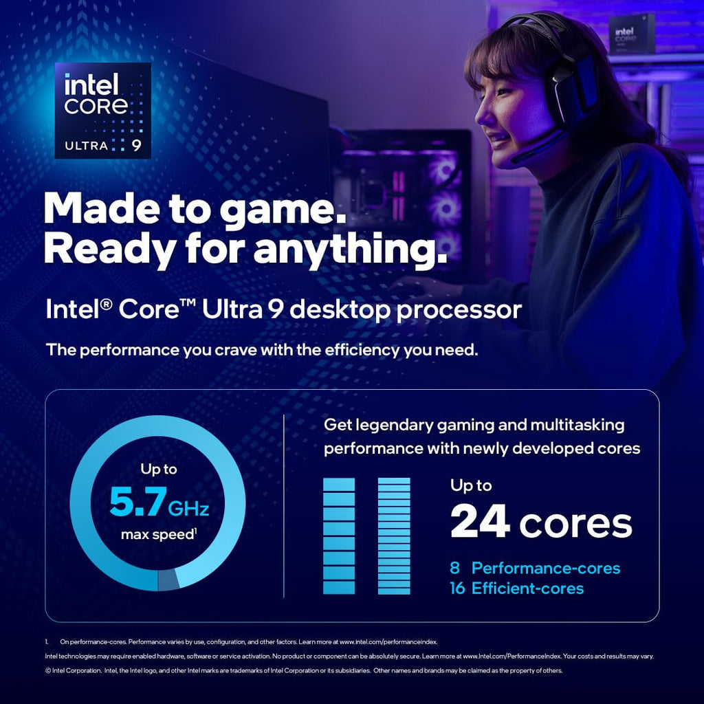 Intel Core Ultra 9 285K Desktop Processor – LGA1851, 24 cores (8P+16E) - specification highlights