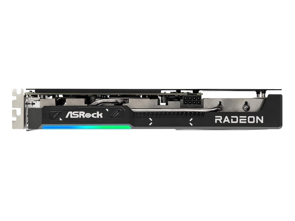 ASRock AMD Radeon RX 9060 XT Challenger 16GB OC GDDR6 Graphics Card - top view, power connector