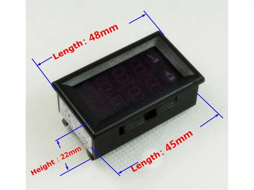 0.28″ 5 Wires Red Led Digital Dual DC 100V 100A Voltmeter Ammeter Without Shunt