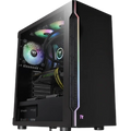 Thermaltake H200 Tempered Glass Snow Edition RGB Light Strip ATX Mid Tower Case with One 120mm Rear Fan Pre-Installed