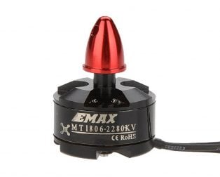 EMAX MT1806 Brushless DC Motor KV2280 (Original) – Red Cap (CCW Motor Rotation)