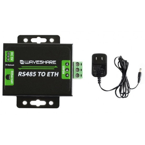 Waveshare Industrial RS485 to Ethernet Converter (EU)- Power Supply Included
