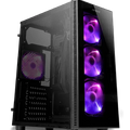 Antec NX210 Mid-Tower ATX Computer Cabinet/Gaming Case | 3 USB Ports | Top Mounted PSU with 4 x 120mm ARGB Fans