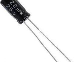 22uF 25V Through hole capacitor (DIP) – (Pack of 50)1