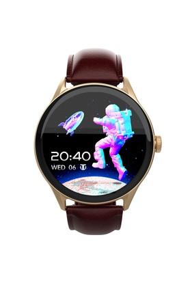 TITAN WEARABLES Evoke 46 MM Leather Smartwatch For Men - 90172AL01