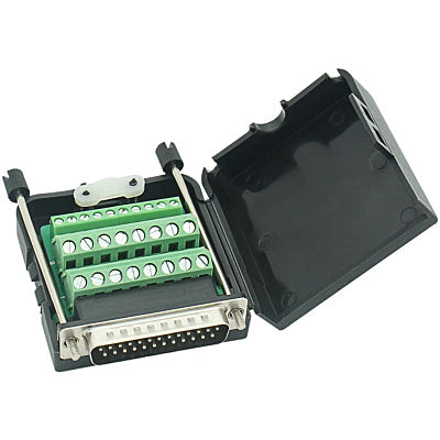 DB25 Male to Screw Terminal Breakout with Case - The Tech Depot