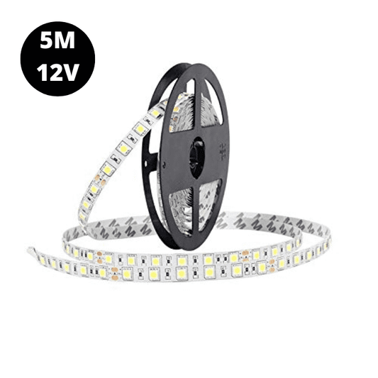 12V Cold White 5050 SMD LED Strip Flexible 5M/Roll Waterproof (5 Meter)