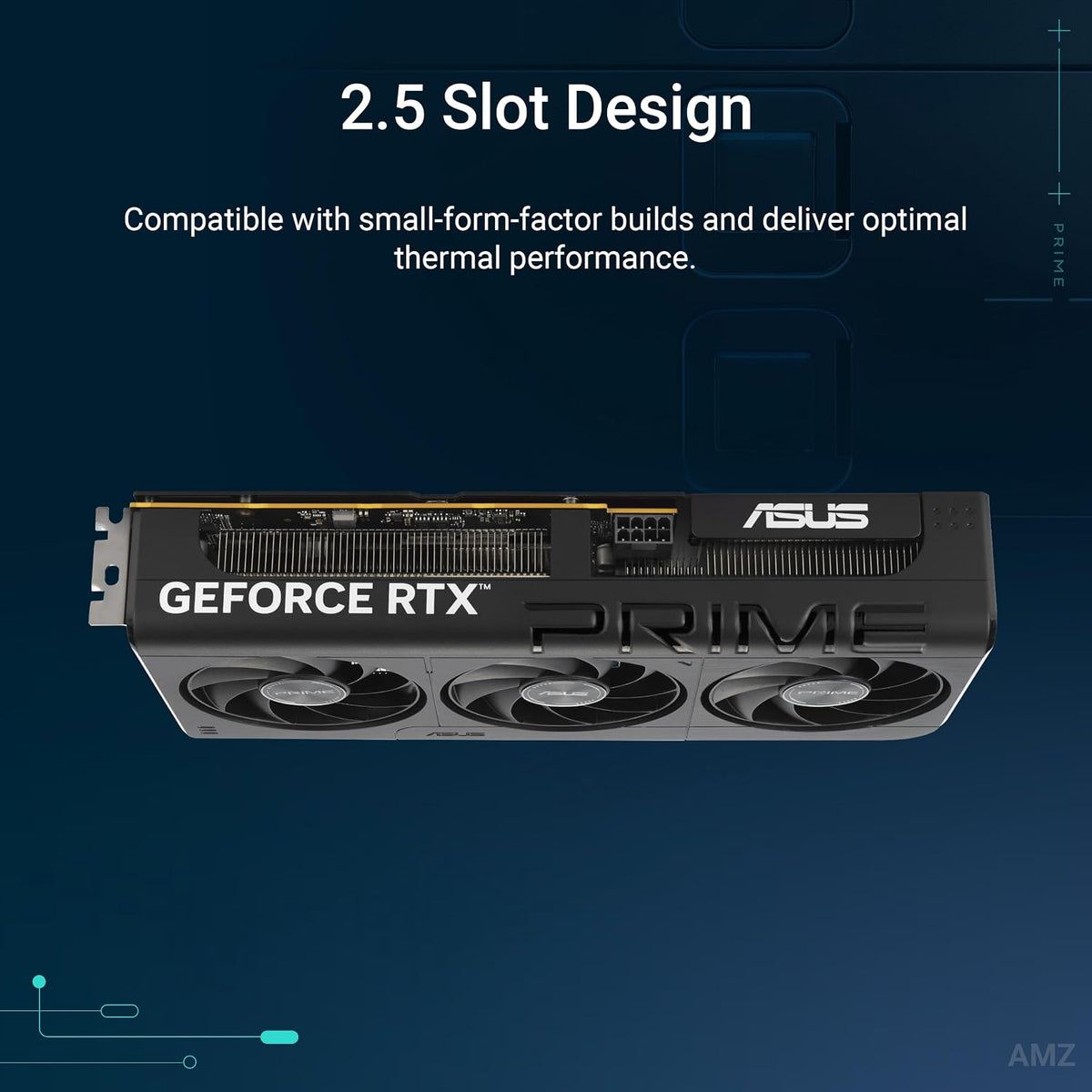 ASUS Prime GeForce RTX 5060 OC Edition 8GB GDDR7 Graphics Card - side profile, 2.5-slot design