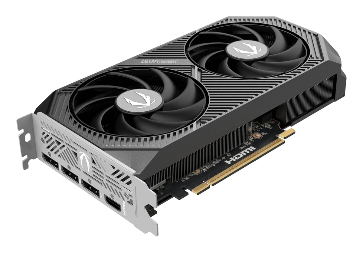 Zotac Gaming GeForce RTX 5060 Ti Twin Edge 16GB GDDR7 Graphics Card - angled view with ports