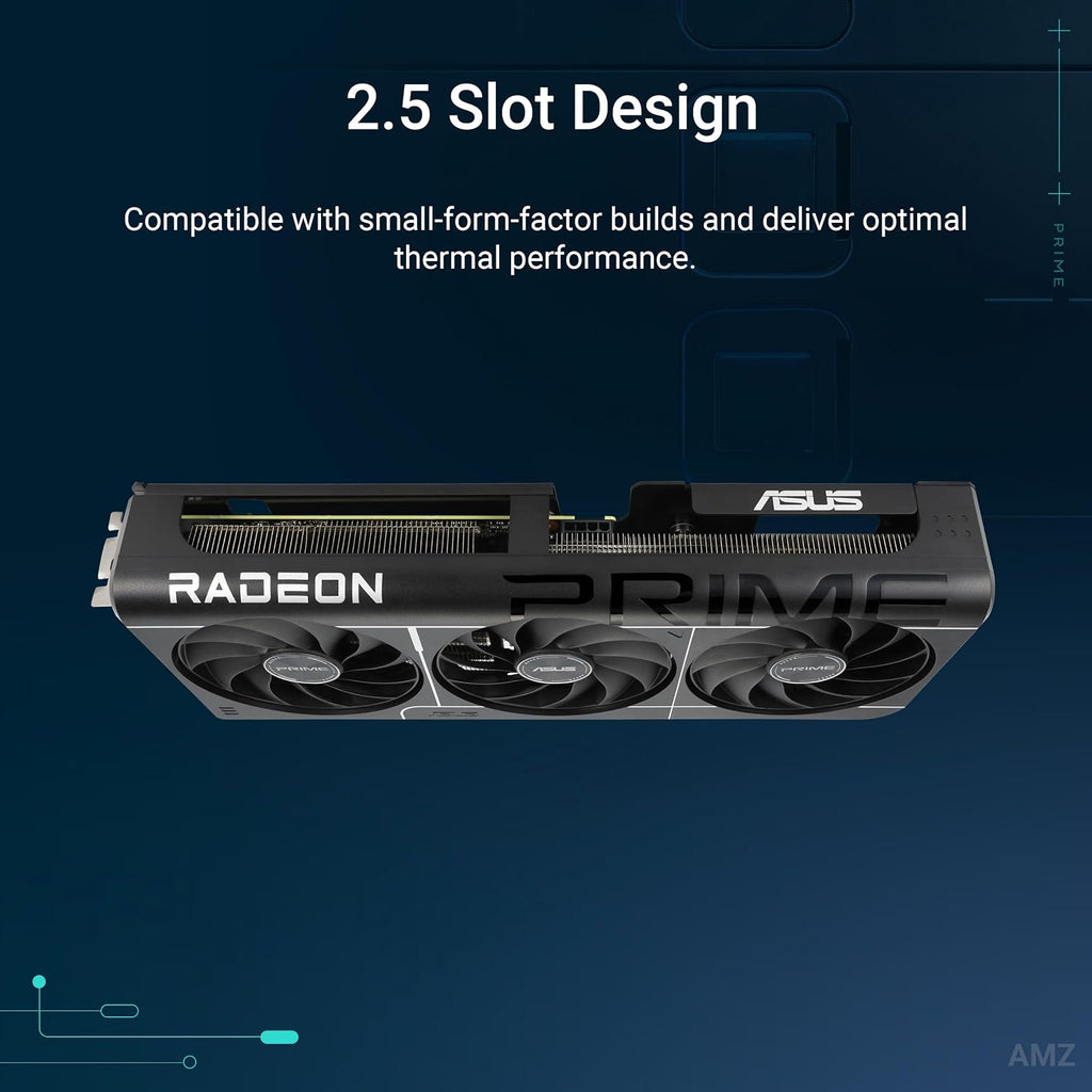 ASUS Prime Radeon RX 9060 XT 8GB GDDR6 OC Edition Graphics Card - 2.5 slot side view