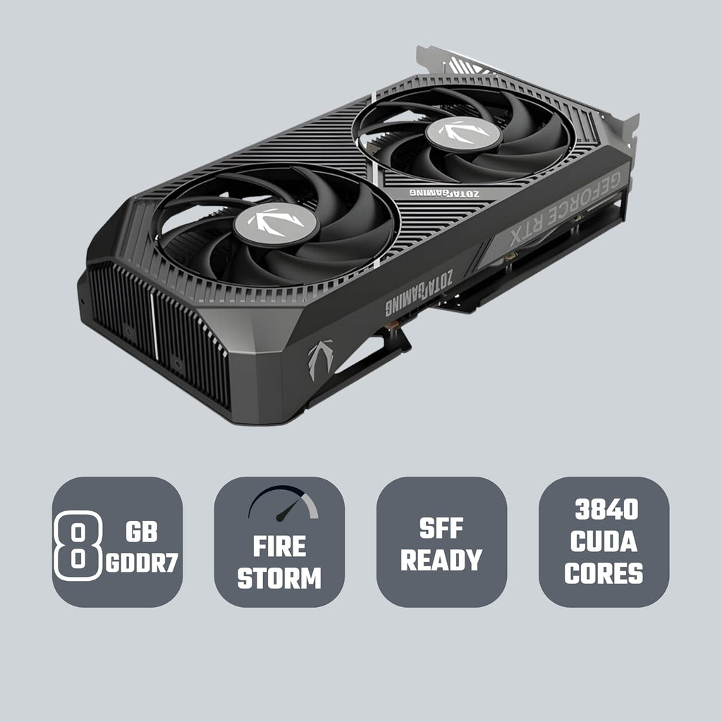 Zotac Gaming GeForce RTX 5060 Twin Edge 8GB GDDR7 Graphics Card - angle view