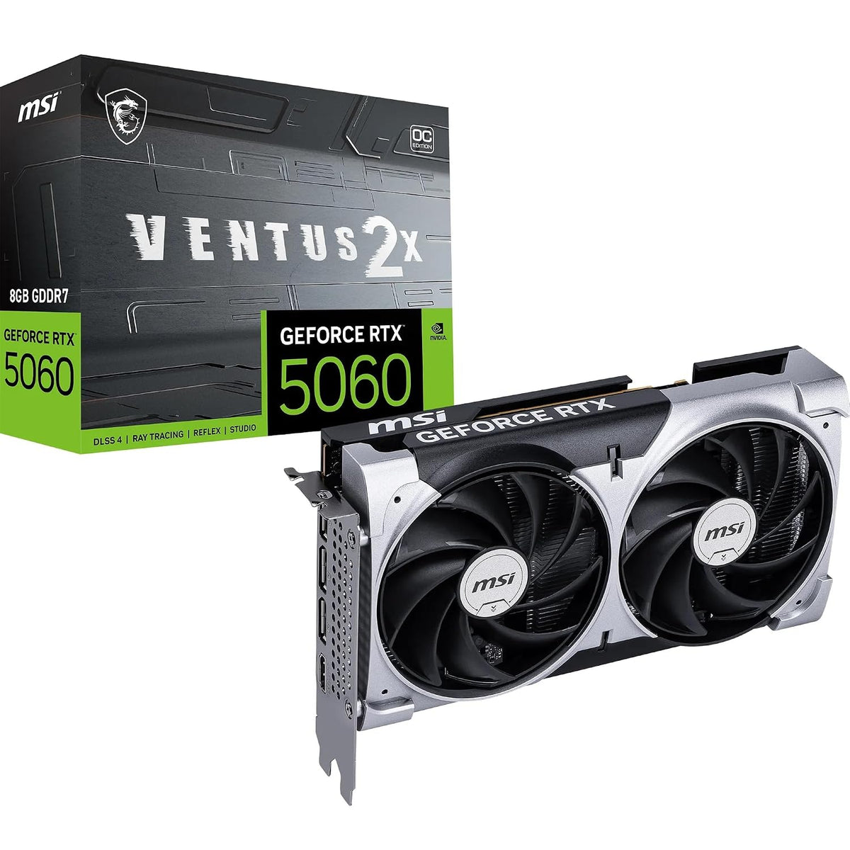 MSI GeForce RTX 5060 Ventus 2X OC 8GB GDDR7 Graphics Card - retail box