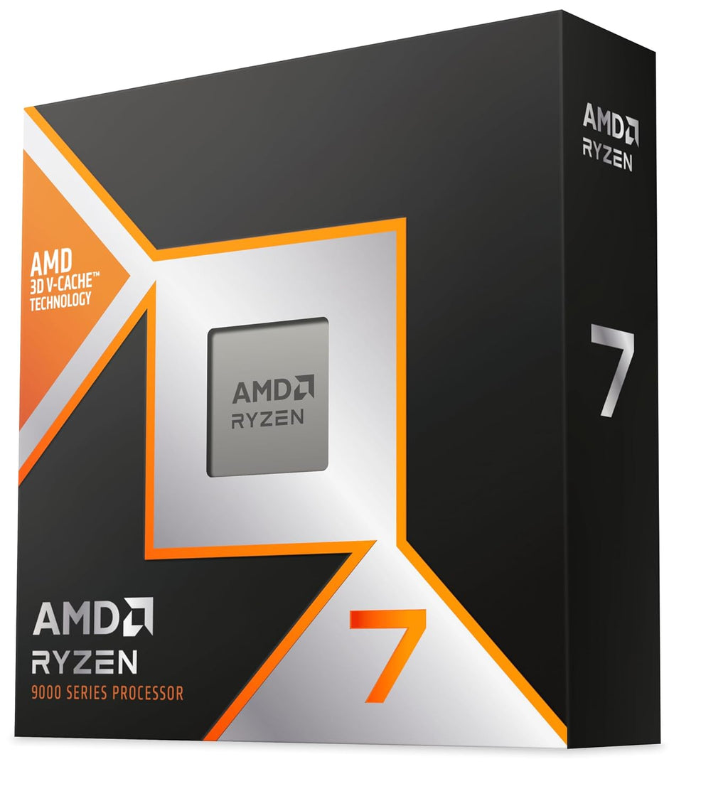 AMD Ryzen 7 9850X3D Desktop Processor - retail box, angle view