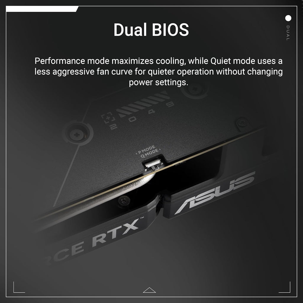 ASUS Dual GeForce RTX 5060 Ti OC Edition 8GB GDDR7 Graphics Card - dual BIOS switch