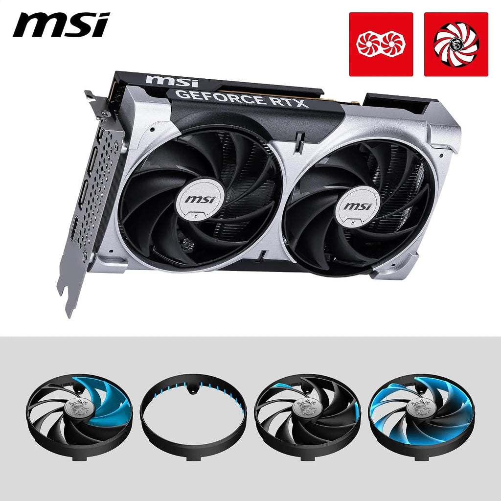 MSI GeForce RTX 5060 Ventus 2X OC 8GB GDDR7 Graphics Card - angle view