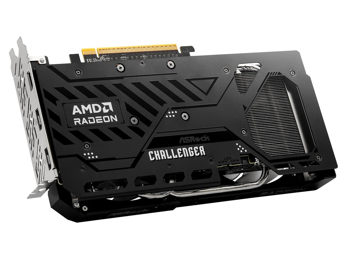 ASRock AMD Radeon RX 9060 XT Challenger 16GB OC GDDR6 Graphics Card - back and backplate