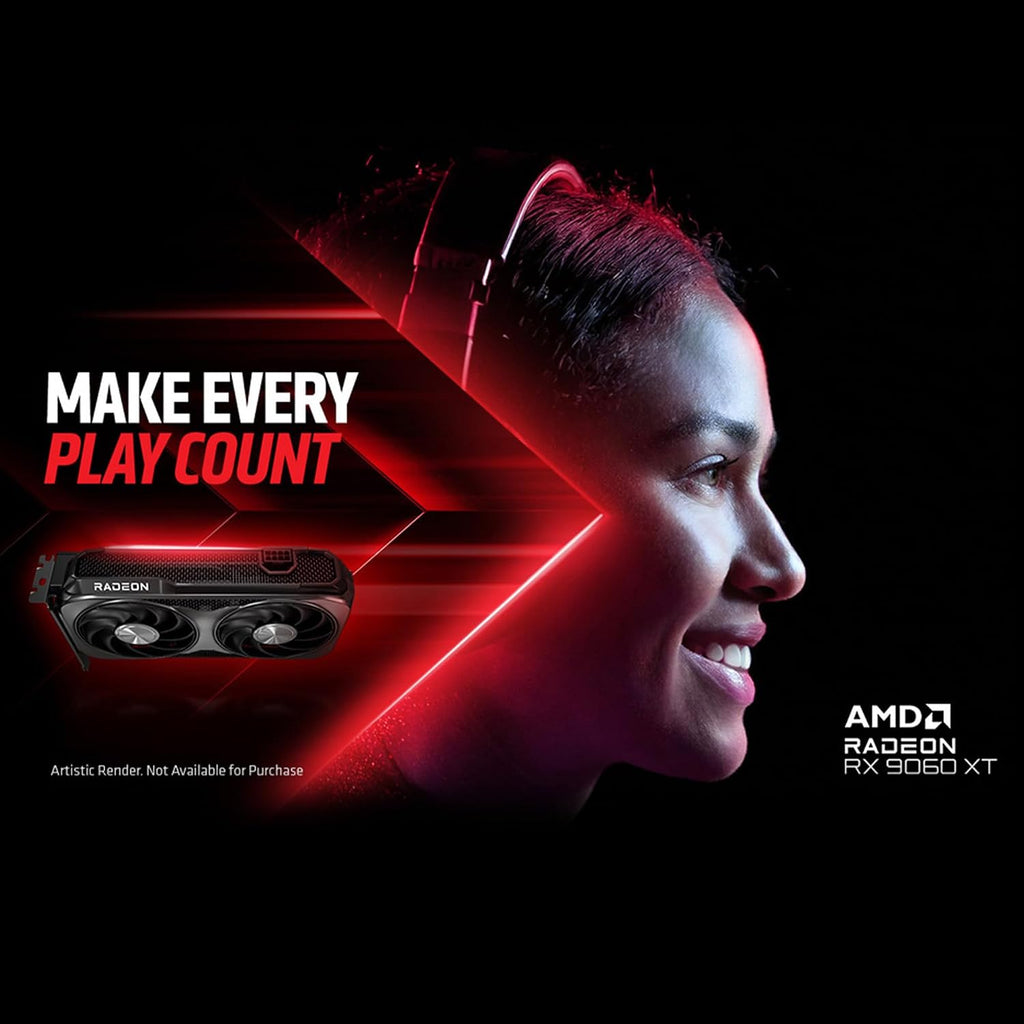 Gigabyte Radeon RX 9060 XT Gaming OC 16G GDDR6 Graphics Card - front view