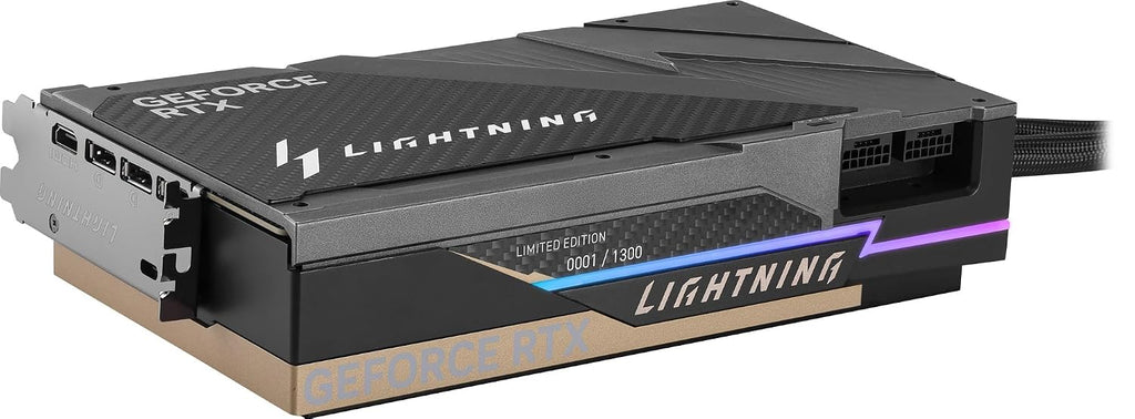MSI GeForce RTX 5090 32G Lightning Z GDDR7 Graphics Card - top and display outputs