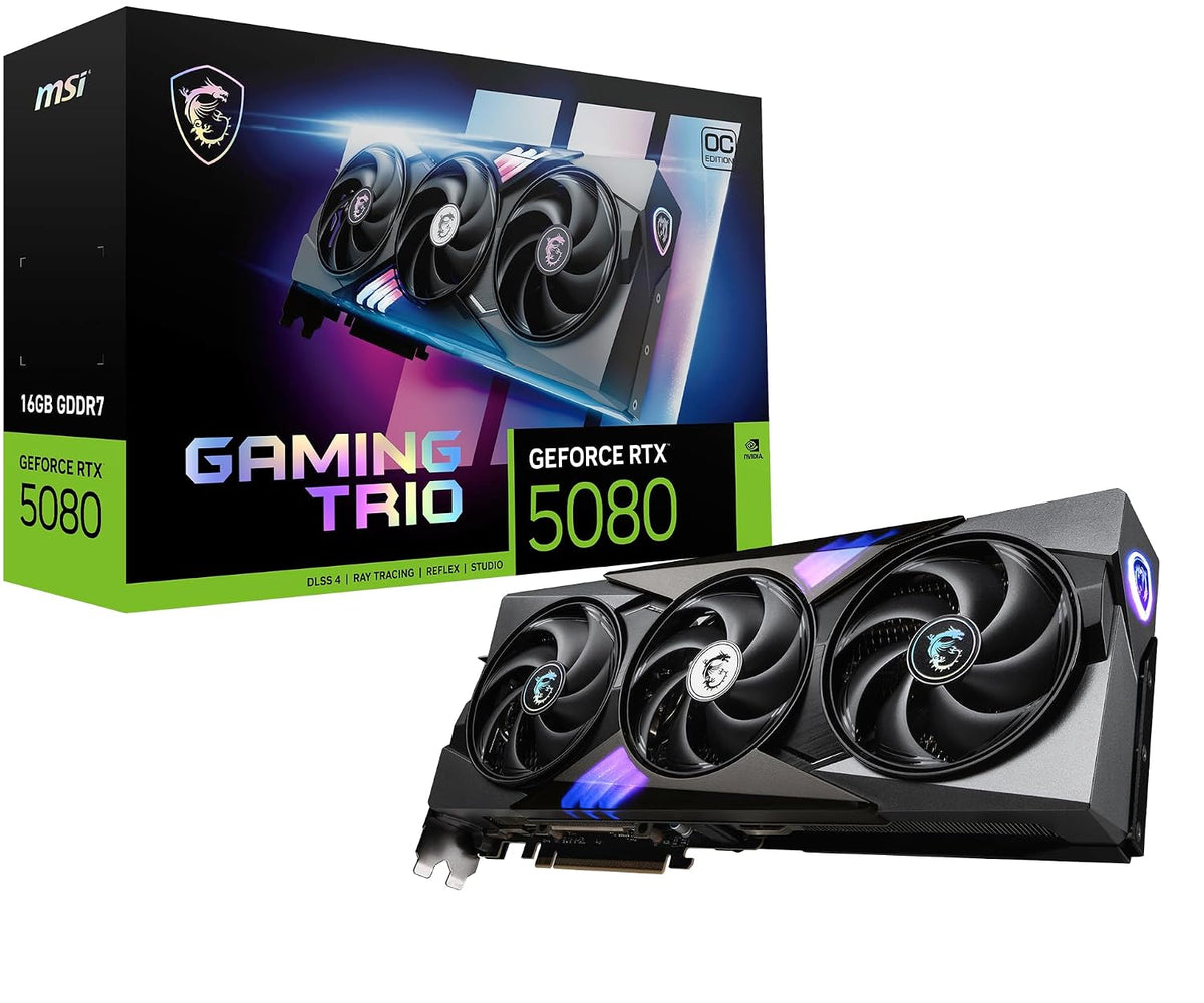 MSI GeForce RTX 5080 16G Gaming Trio OC GDDR7 Graphics Card - retail box