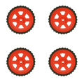 Red BO Motor Wheel - Set of 4 | Robotics Science Project