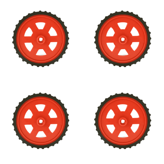 Red BO Motor Wheel - Set of 4 | Robotics Science Project