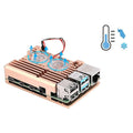Metal case with double fan for raspberry PI 4 - Golden colour - The Tech Depot