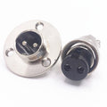 2 Pin GX16 Male Female Panel Mount Female Aviation Connector with 3 Hole Circular Flange