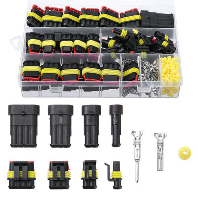 Assorted AMP Superseal Series Connectors Kit Waterproof 1 to 4 Pin 26pcs