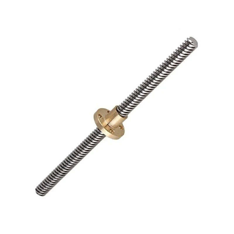 330mm Trapezoidal 4 Start Lead Screw 8mm Thread 2mm Pitch Lead Screw with Copper Nut