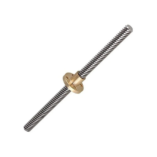 330mm Trapezoidal 4 Start Lead Screw 8mm Thread 2mm Pitch Lead Screw with Copper Nut