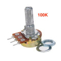 100K Rotary potentiometer round shaft handle 3 pin