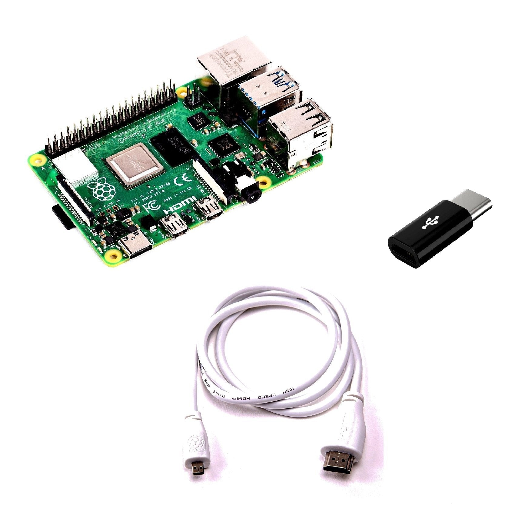 Combo_of_Raspberry_Pi_4_Model-B_with_1_GB_RAM_+_Micro-HDMI_Cable - The Tech Depot