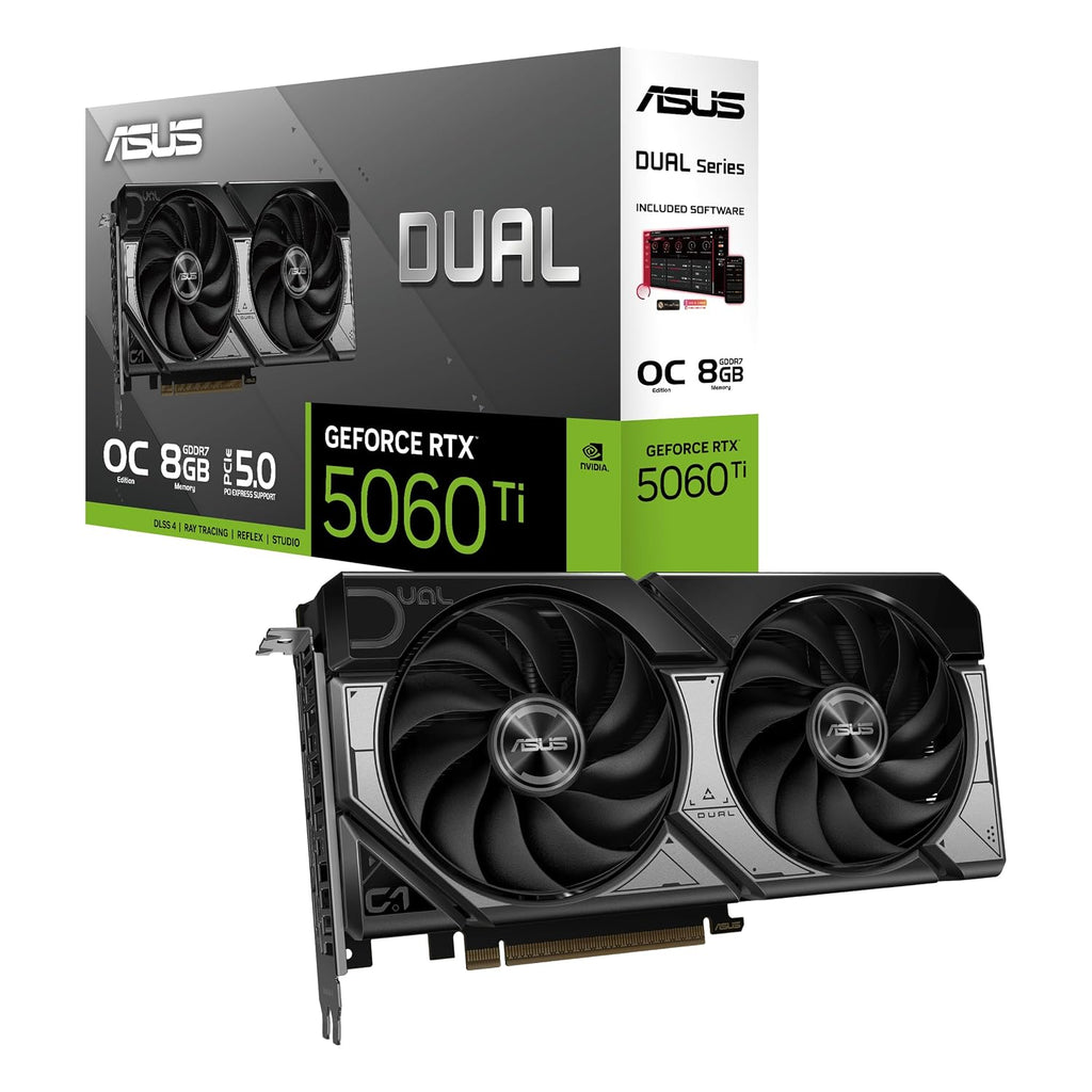 ASUS Dual GeForce RTX 5060 Ti OC Edition 8GB GDDR7 Graphics Card - retail box