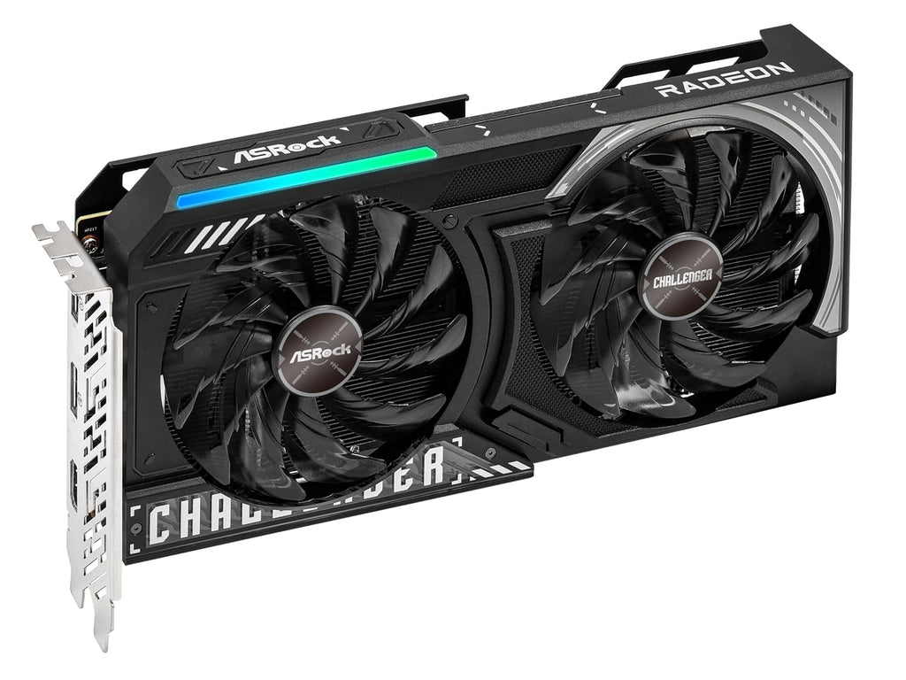 ASRock AMD Radeon RX 9060 XT Challenger 16GB OC GDDR6 Graphics Card - front view